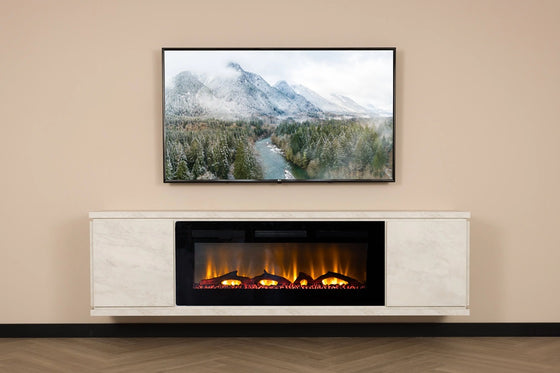 Rockefeller Tv kast met sfeerhaard  | Marmer Carrara